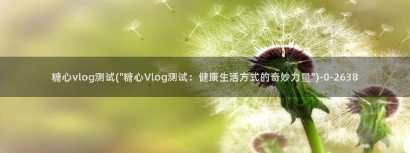 糖心vlog视频深夜：糖心vlog测试(